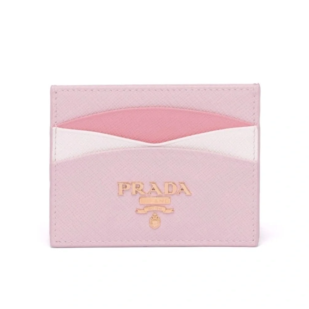 🆕 Authentic Prada Pink Saffiano Leather Credit Card Holder Wallet - Picture 7 of 9